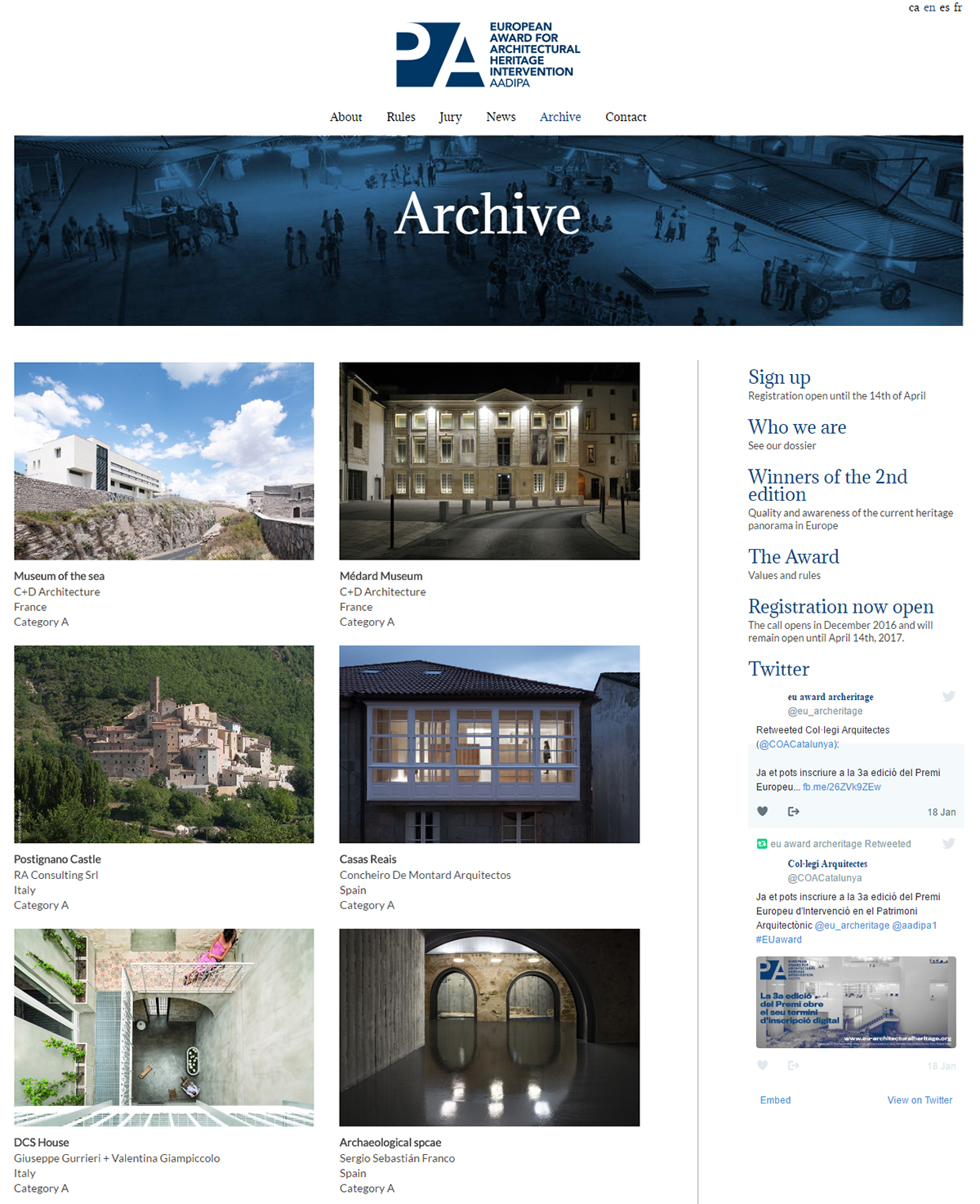 Archives relatives à l’intervention sur le patrimoine architectural européen
