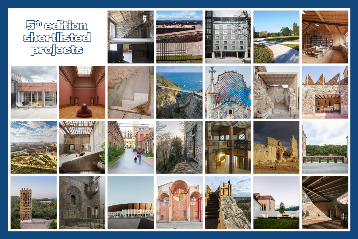 The European Award for Architectural Heritage Intervention publishes the names of those shortlisted in the A and B categories of the contest's 5th edition